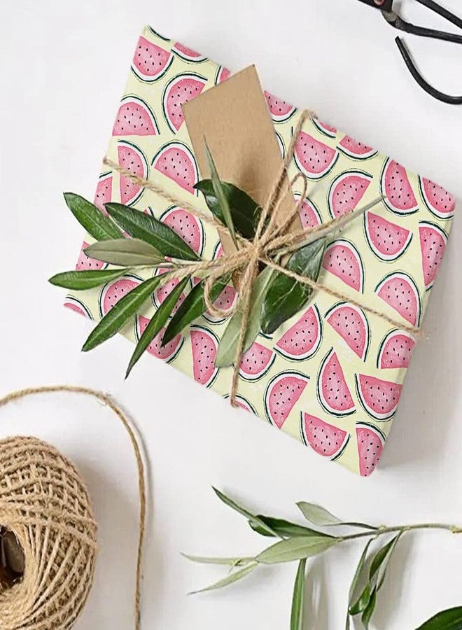 Boerni Watermelon Fruit Wrapping Paper For Kids 6 Sheets, Cute Fruity Design DIY Gift Wrap Red Wrapping Paper for Summer Theme Birthday Aloha Luau Pool Beach Party, Holiday, Wedding, Baby Shower, Christmas - Image 5